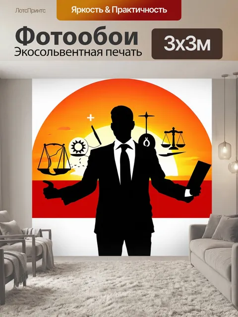 Фотообои силуэт юриста на фоне заката