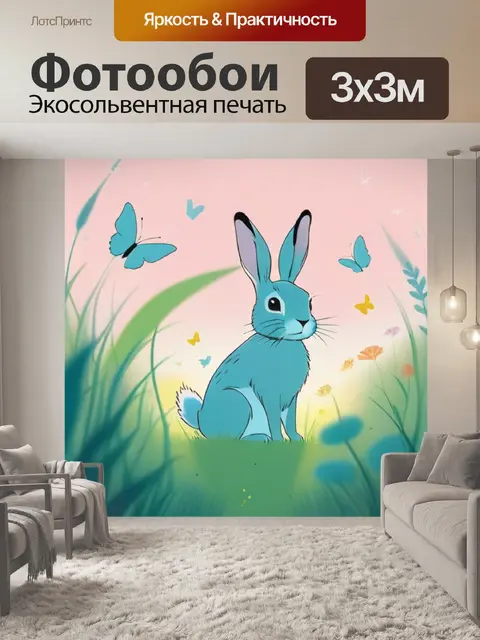 Фотообои заяц минимализм