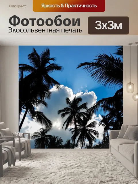 Фотообои пальмовых деревьев силуэт