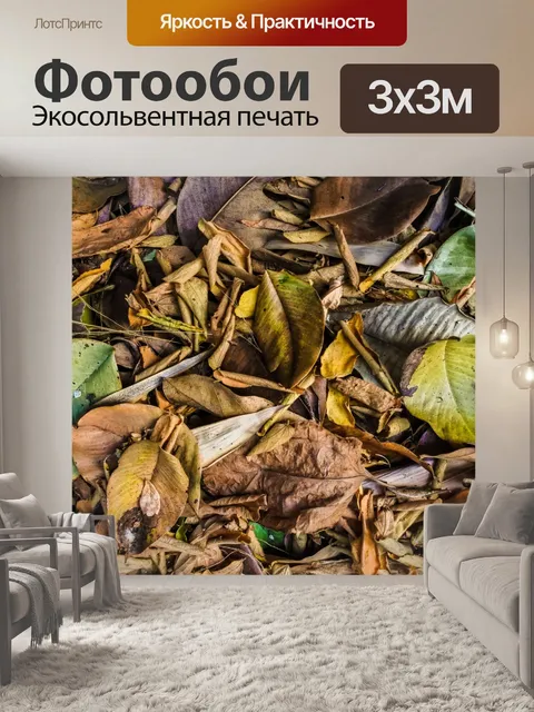 Фотообои Сухие листья фон
