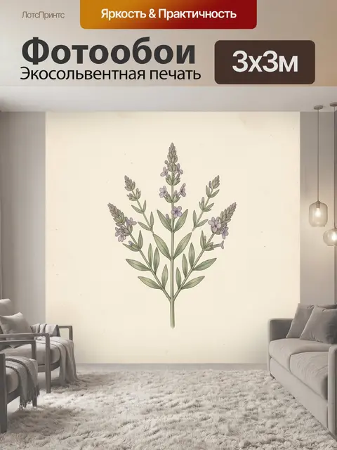 Фотообои Лаванда с сиреневыми цветами