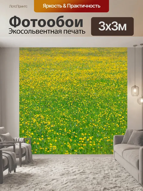 Фотообои луг с цветами
