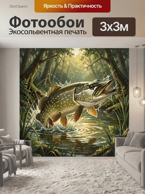 Фотообои Щука в лесном ручье