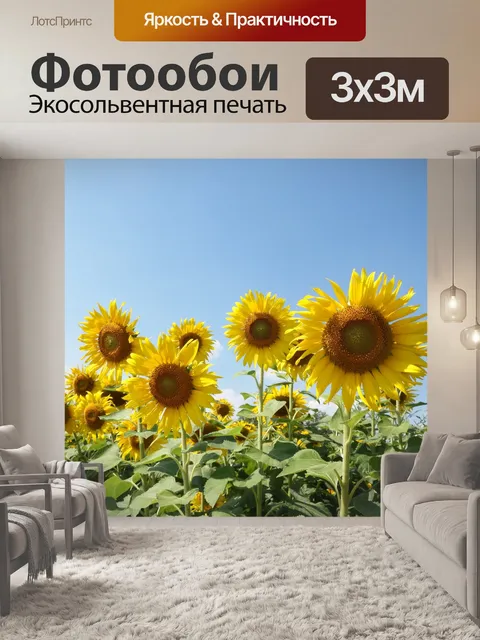 Фотообои Подсолнечное поле