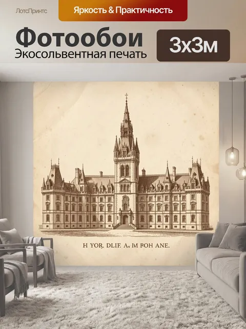 Фотообои Старинная усадьба с высоким шпилем