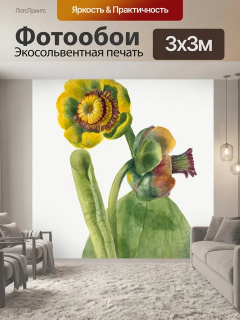 Фотообои Винтажное цветочное искусство акварель