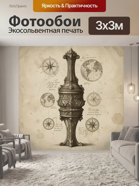Фотообои Винтажная морская схема