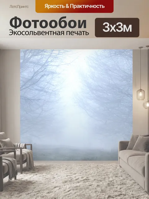 Фотообои Деревья туман путь пейзаж
