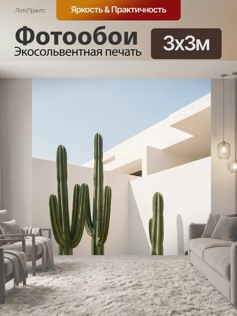 Фотообои Кактусы у светлого дома
