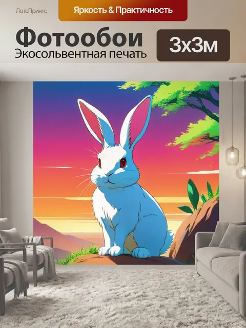 Фотообои кролик минимализм