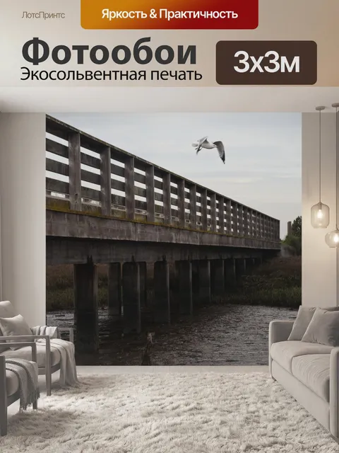 Фотообои Галл летать от пирса водно-болотных