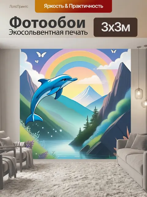 Фотообои дельфин в горах