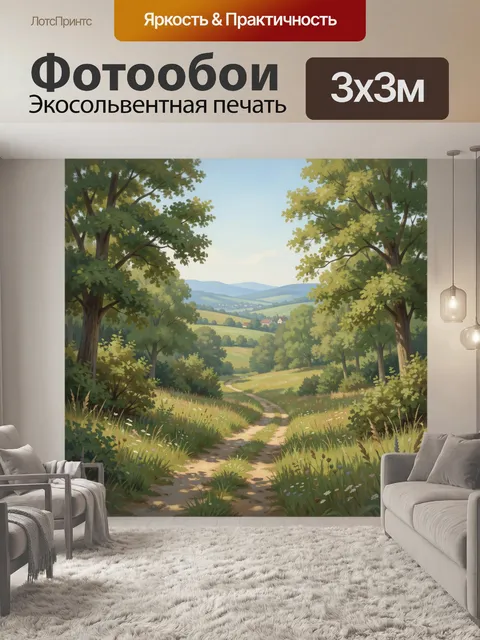 Фотообои Лесная тропа в долине