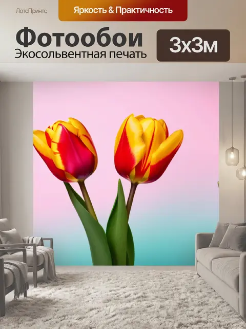 Фотообои с тюльпанами минимал