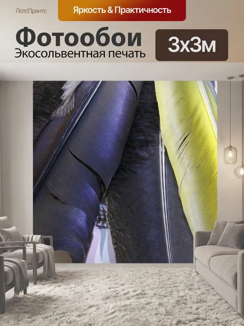Фотообои перья разных цветов
