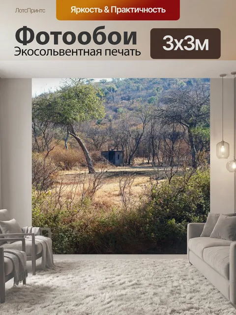 Фотообои вид на деревянную хижину