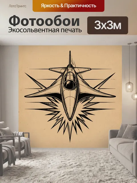 Фотообои Силуэт реактивного истребителя