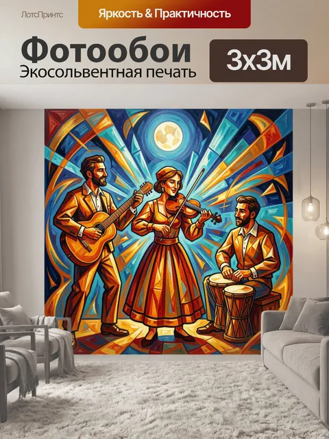 Фотообои Музыкальный ансамбль под луной