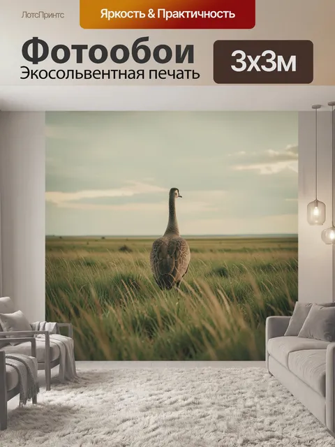 Фотообои Одинокий гусь в степи
