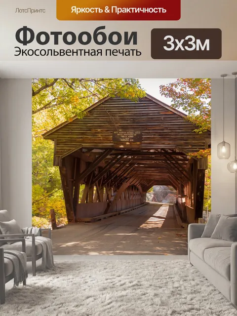 Фотообои Крытый мост Олбани