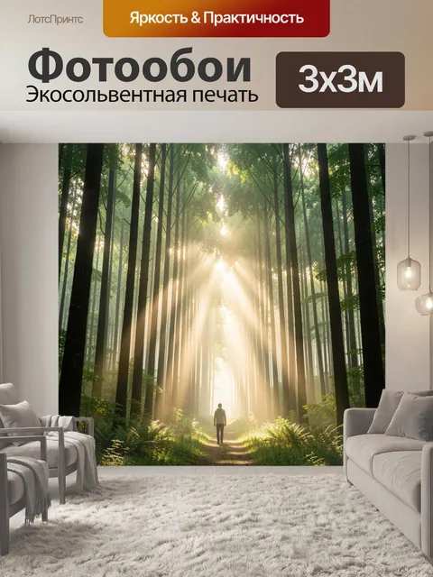 Фотообои Лесная тропа в солнечных лучах