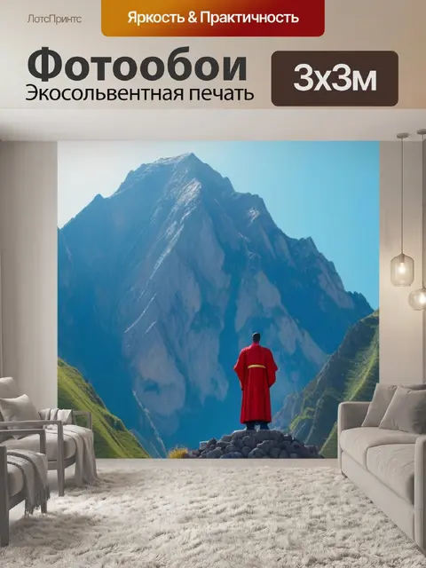Фотообои ангел веры, стоящий у подножия горы