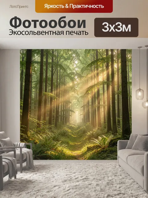 Фотообои Солнечный лесной путь
