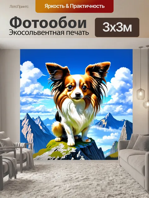Фотообои папильон стоит на пике горы
