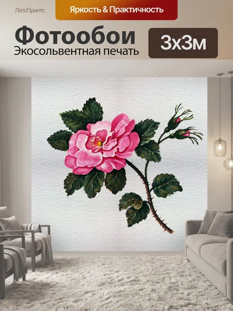 Фотообои Розовая акварельная живопись