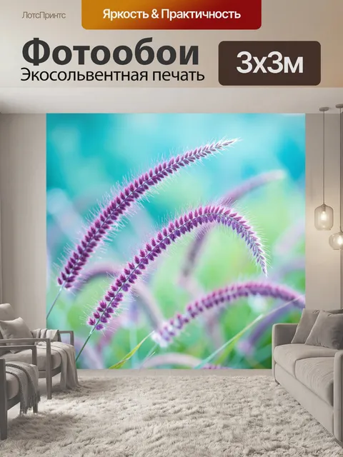 Фотообои Пурпурные злаки на мягком фоне