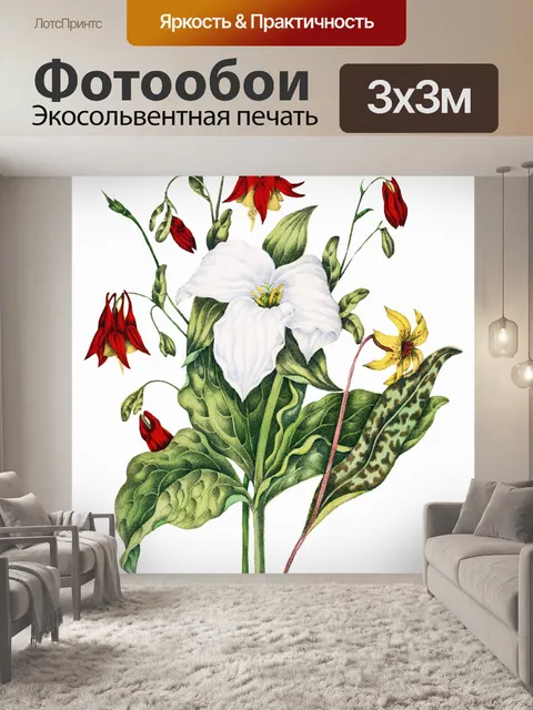 Фотообои Цветочный цветок старинное искусство