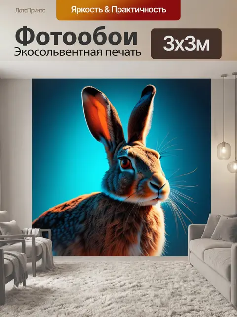 Фотообои с зайцем минимал