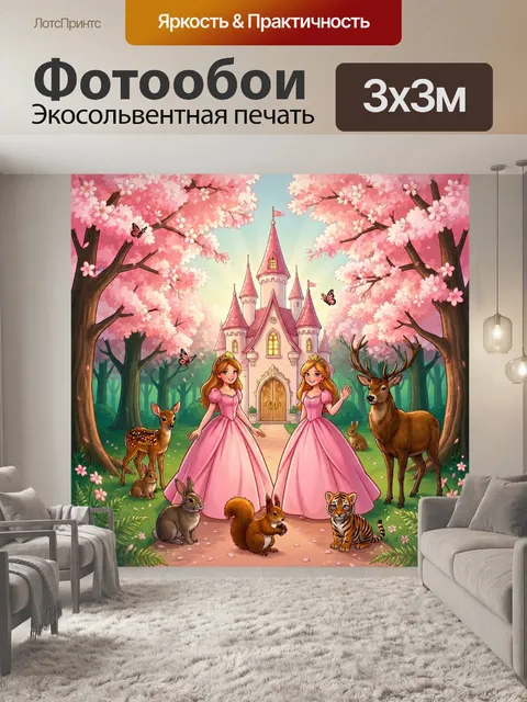 Фотообои Принцессы у сказочного замка