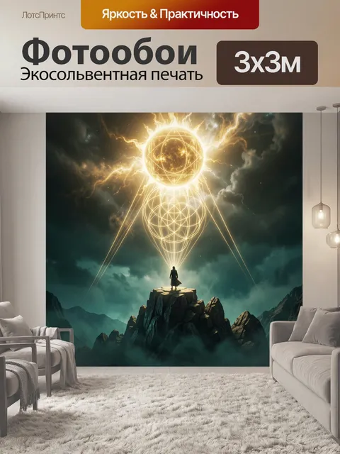 Фотообои Мистический свет над вершиной