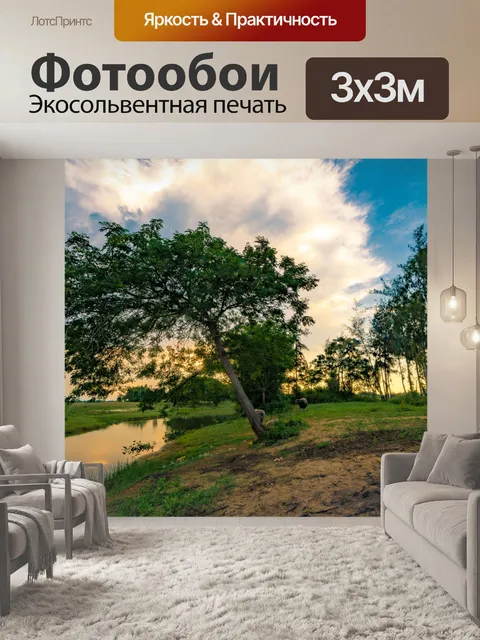 Фотообои Закатный день в родном городе