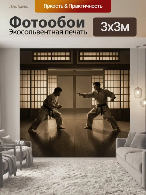 Фотообои Поединок каратистов в додзё
