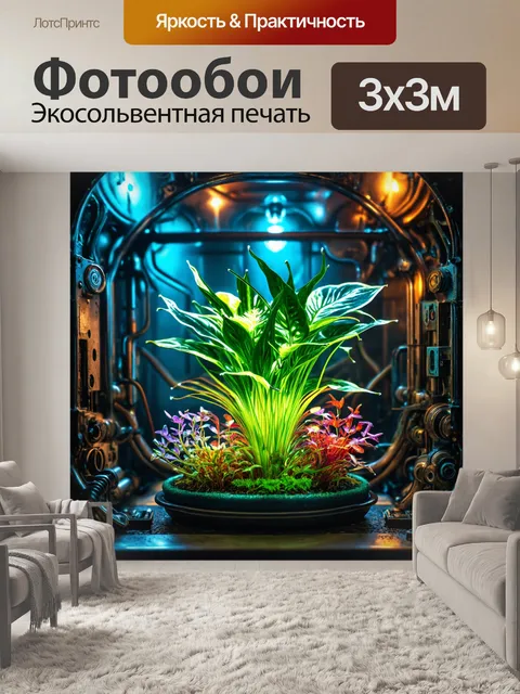 Фотообои цветы в стиле стимпанк с красочными растениями