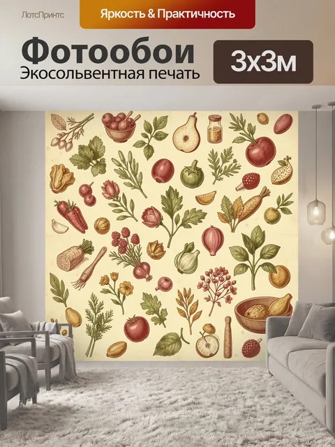 Фотообои Винтажный ботанический натюрморт