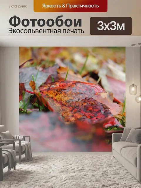 Фотообои Осенние листья на земле