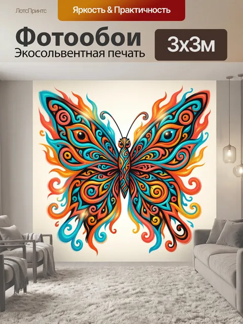 Фотообои Яркая абстрактная бабочка