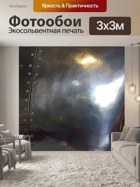 Фотообои полированный металлический капот самолет