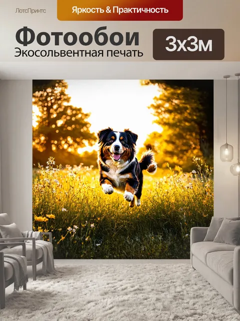 Фотообои собака бернского зенненхунда с радостным выражением