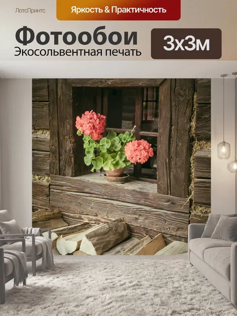 Фотообои Цветы в окне