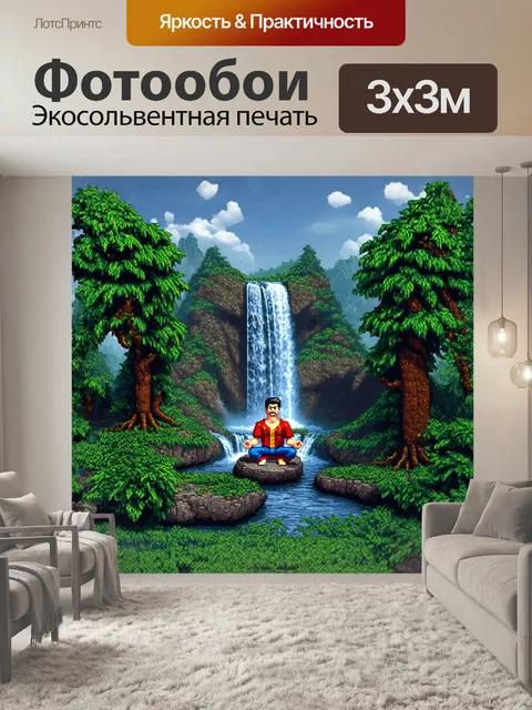 Фотообои изображение природной сцены с огромным водопадом