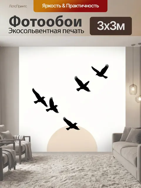 Фотообои Силуэты птиц в полёте
