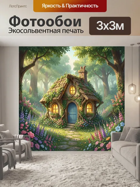 Фотообои Сказочный домик в лесу