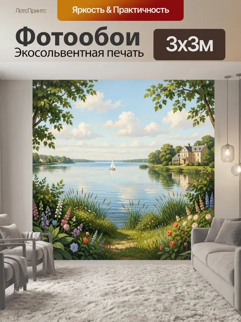 Фотообои Летний берег с парусником