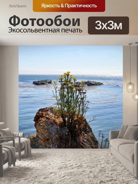 Фотообои Цветы, растущие из скалы