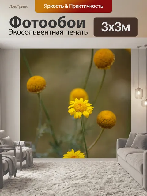 Фотообои Цветы желтые шарики