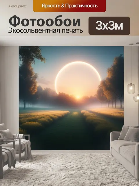 Фотообои пейзаж с кругом красивый